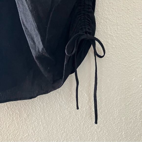 F21 black linen spaghetti strap midi square dress, women's small - Picture 3 of 7